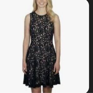 NWT Lauren Ralph Lauren Sleeveless Black Lace Lined Holiday Dress Size 12